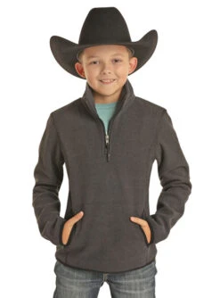 Powder River Kids Fleece Pullover -Horseback Riding Clothing Store kids fleece pullover black K1 6661 powder river 45905.1641680406