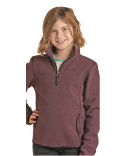 Powder River Kids Fleece Pullover -Horseback Riding Clothing Store kids fleece pullover burgundy K1 6661 powder river 90964.1641680381