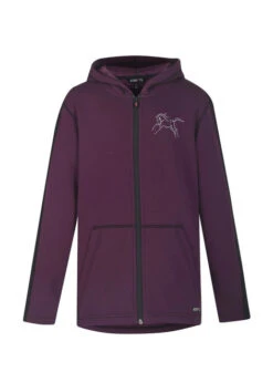 Kids Kerrits Horse Sense Fleece Hoodie -Horseback Riding Clothing Store kids horse sense hoodie raisin front 60277 solid kerrits 11152.1663437888