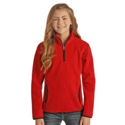 Powder River Kids Fleece Pullover -Horseback Riding Clothing Store kids knit pullover red K1 1046 BZ 89 powder river 20599.1641680399