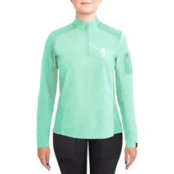 Irideon Kids Luna CoolStretch Shirt Long Sleeve -Horseback Riding Clothing Store kids luna cool stretch ls island green front 30 7006 IG toklat 21660.1655841059