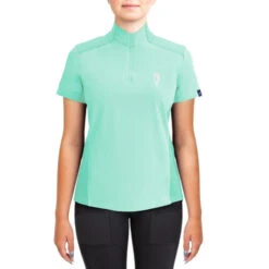Irideon Kids Luna CoolStretch Shirt Short Sleeve -Horseback Riding Clothing Store kids luna cool stretch ss island green front 30 7008 IG toklat 06868.1655840100