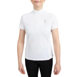 Irideon Kids Luna CoolStretch Shirt Short Sleeve -Horseback Riding Clothing Store kids luna cool stretch ss white front 30 7008 WH toklat 24702.1655840105