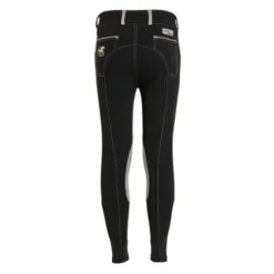 Girls Piper Original Breeches Knee Patch -Horseback Riding Clothing Store kids piper original kp black warm grey back 23176 smartpak 80197.1666141867