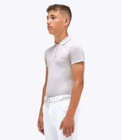 Kids Cavalleria Toscana Raceway Training Polo -Horseback Riding Clothing Store kids raceway training ss grey side POO081 CO046 8000 CT 85519.1659801731