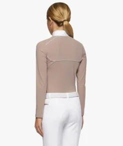 Cavalleria Toscana Girls Team Daytona Polo Long Sleeve -Horseback Riding Clothing Store kids team daytona polo ls blush back POA082 JE022 1A00 cavalleria toscana 11891.1661569411