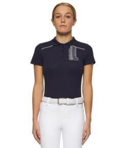 Kids Cavalleria Toscana Team Raceway Polo -Horseback Riding Clothing Store kids team raceway polo navy front POA081 CT 44480.1660262544