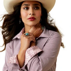 Ariat Kirby Stretch Shirt -Horseback Riding Clothing Store kirby stripe ls pomegran detail 10043473 ariat 87072.1674771395