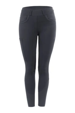 Cavallo Lee Pull-On Breeches Knee Grip -Horseback Riding Clothing Store lee knee grip shadgrey front 965924 SHG cavallo 70095.1676594391
