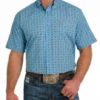 Men's Cinch Geo Print Shirt Short Sleeve