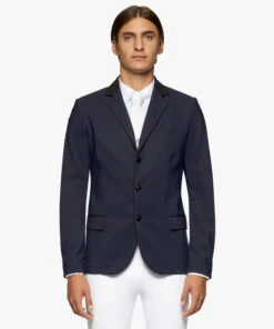 Men's Cavalleria Toscana GP Perforated Jacket -Horseback Riding Clothing Store men gp perforated jacket smoky blue front GGU024 JF115 7E00 CT 26678.1659810482