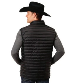Men's Roper Quilted Down Vest -Horseback Riding Clothing Store men quilt down vest black back 0309706956137 roper 27386.1663797928