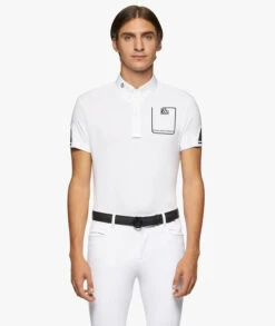 Men's Cavalleria Toscana Team Daytona Polo -Horseback Riding Clothing Store men team daytona polo ss white front POU296 PA060 001 cavalleria toscana 51464.1661553975