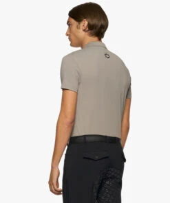Men's Cavalleria Toscana Raceway Polo Short Sleeve -Horseback Riding Clothing Store men team raceway polo ss taupgrey back POU301 PA060 8C00 CT 10698.1659815415