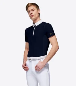 Men's RG Zip Competition Polo Short Sleeve 9 Men's RG Zip Competition Polo Short Sleeve -Horseback Riding Clothing Store mens competition zip polo ss navy side POM005 JS001 7901 cavalleria toscana 02601.1670292355