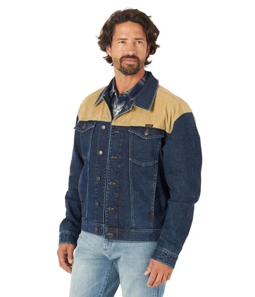 Men's Wrangler Corduroy Yoke Denim Jacket 5 Men's Wrangler Corduroy Yoke Denim Jacket - Image 5