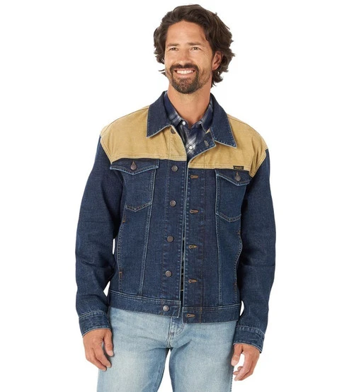 Men's Wrangler Corduroy Yoke Denim Jacket 2 Men's Wrangler Corduroy Yoke Denim Jacket - Image 2