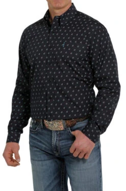 Cinch Modern Fit Print Shirt Long Sleeve 7 Cinch Modern Fit Print Shirt Long Sleeve -Horseback Riding Clothing Store moder fit print ls navy side MTW1347045 miller 16410.1652992350