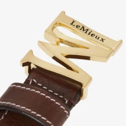 LeMieux Monogram Belt -Horseback Riding Clothing Store monogram belt brown detail IT03145002 lemieux 11509.1679788684