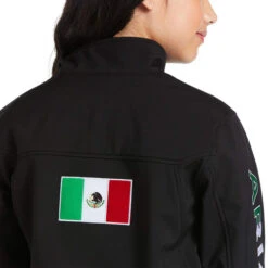 Kids Ariat Team Softshell Mexico Jacket -Horseback Riding Clothing Store new softshell jacket mexico black flag 10036550 ariat 90369.1644626258