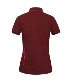 Kingsland KL Olena Piqué Polo -Horseback Riding Clothing Store olena polo ss burgundy back 2210202317 6030 kingsland 92391.1688781966