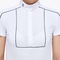 Cavalleria Toscana Outline Piping Shirt Short Sleeve 7 Cavalleria Toscana Outline Piping Shirt Short Sleeve -Horseback Riding Clothing Store outline piping compet ss white front detail CAD209 JE022 0001 cavalleria toscana 05417.1649541772