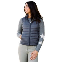 TKEQ EZ Packable Down Vest -Horseback Riding Clothing Store packable down vest nickel front tkeq 88290.1653085401