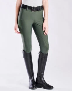 Piper Fusion Breeches Full Grip -Horseback Riding Clothing Store piper fusion full grip dk.olive front 32381 smartpak 2 48530.1679004498