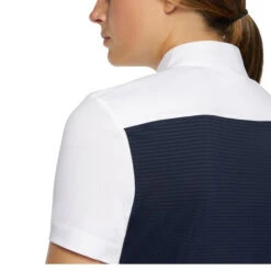 Cavalleria Toscana Seersucker Poplin Bib Shirt Short Sleeve -Horseback Riding Clothing Store poplin bib compete ss royal blue back detail CAD206 JE146 Q790 cavalleria toscana 89526.1663986018