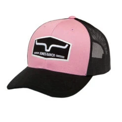 Kimes Ranch Replay Trucker Hat -Horseback Riding Clothing Store replay trucker cap pink black side kimes 24738.1671487221
