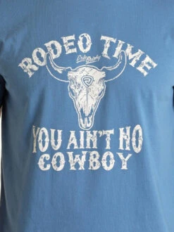Rock & Roll Denim Men's Rodeo Time Tee -Horseback Riding Clothing Store rodeo time tee ss blue detail RRMT21RZM8 rock and roll 67375.1656267406