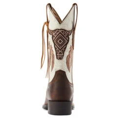 Ariat Round Up Southwest StretchFit Western Boot -Horseback Riding Clothing Store round up sw stretchfit brown.wh heel 10044434 ariat 46107.1677192567