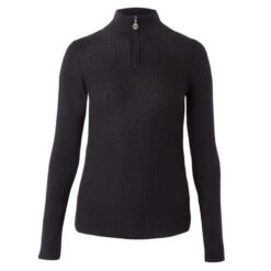B Vertigo Ruth 1/4 Zip Sweater -Horseback Riding Clothing Store ruth sweater navy front 33546 VDB b vertigo 35746.1667873942