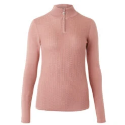 B Vertigo Ruth 1/4 Zip Sweater -Horseback Riding Clothing Store ruth sweater old rose pink 33546 ORPI b vertigo 89492.1667872970