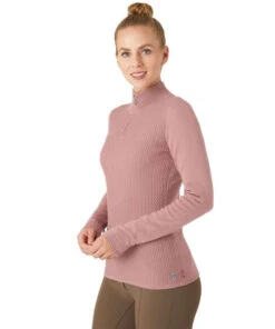 B Vertigo Ruth 1/4 Zip Sweater -Horseback Riding Clothing Store ruth sweater old rose pink rider side 33546 ORPI b vertigo 03109.1667873115