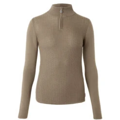 B Vertigo Ruth 1/4 Zip Sweater -Horseback Riding Clothing Store ruth sweater shiitake beige 33546 SBE b vertigo 84302.1667872985