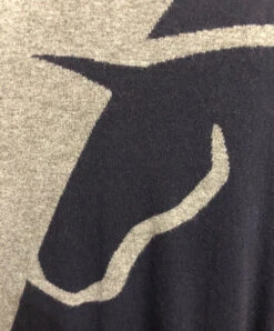 Vestrum San Cassiano Crew Neck Sweater -Horseback Riding Clothing Store san cassiano crewneck grey navy closeup W5087 vestrum 33548.1666839727