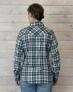 Kimes Ranch San Mateo Flannel Coolmax Shirt -Horseback Riding Clothing Store san mateo flannel coolmax ls pewter back F22 939283 kimes 62357.1668737110