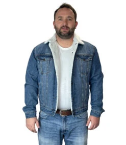 Men's Roper Sherpa Denim Jacket -Horseback Riding Clothing Store sherpa denim jacket hero roper 60794.1669170038