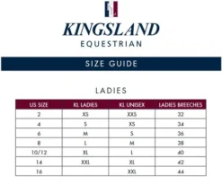 Kingsland Sia Insulated Vest -Horseback Riding Clothing Store size chart ladies kingsland 13184.1666999346