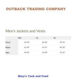 Men's Outback Trading Arden Jacket -Horseback Riding Clothing Store size chart men jacket vest outback 67460.1607207783