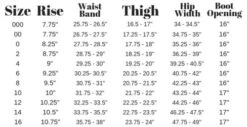 Kimes Ranch Betty 17 Jean -Horseback Riding Clothing Store size guide betty 17 kimes ranch 85627.1686012906