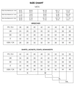 Men's Samshield Miami Competition Jacket -Horseback Riding Clothing Store size guide mens samshield 002 33044.1654201704