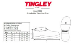 Tingley Weather Fashions Rubber Overshoes For Men -Horseback Riding Clothing Store size guide tingley 95459.1568064920