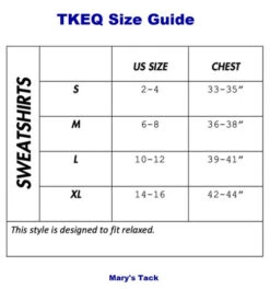 TKEQ Athletic Motif Sweatshirt -Horseback Riding Clothing Store sweatshirts size guide tkeq 38730.1668466397