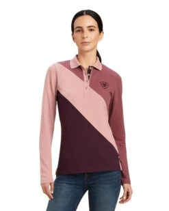 Ariat Taryn Polo Long Sleeve -Horseback Riding Clothing Store taryn polo ls ginger mulberry front 10041357 ariat 33387.1661217640