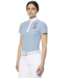 Cavalleria Toscana CT Team Red Stripe Polo -Horseback Riding Clothing Store team comp polo ss lt blue side POD274 JE022 7C00 CT 49333.1640128433