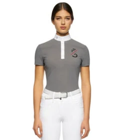Cavalleria Toscana CT Team Red Stripe Polo -Horseback Riding Clothing Store team compet polo ss grey front POD274 JE022 8980 CT 22741.1640128196