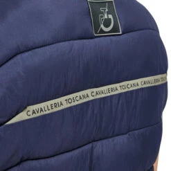 Cavalleria Toscana Team Puffer Vest -Horseback Riding Clothing Store team puffer vest navy back detail GLD266 NY092 7E00 cavalleria toscana 35678.1660611116