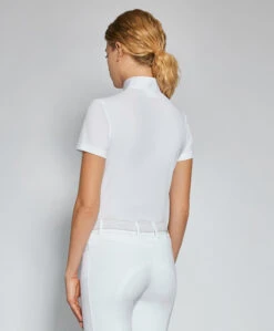 Cavalleria Toscana Tech Piqué Polo Short Sleeve -Horseback Riding Clothing Store tech pique polo SS white back POD351 PA005 0001 CT 55024.1688778941